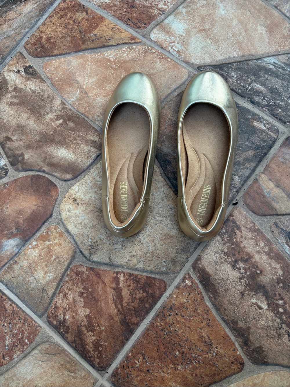 Breckelles Shimmery Gold Ballet Flats